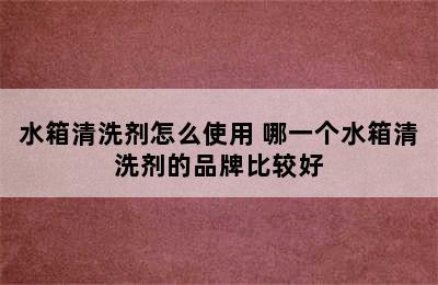 水箱清洗剂怎么使用 哪一个水箱清洗剂的品牌比较好